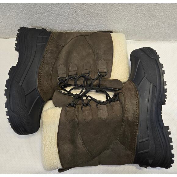 Adventuridge Winter Boots Mens 12 Brown Waterproof Insulated Snow Boots NEW - Picture 6 of 10